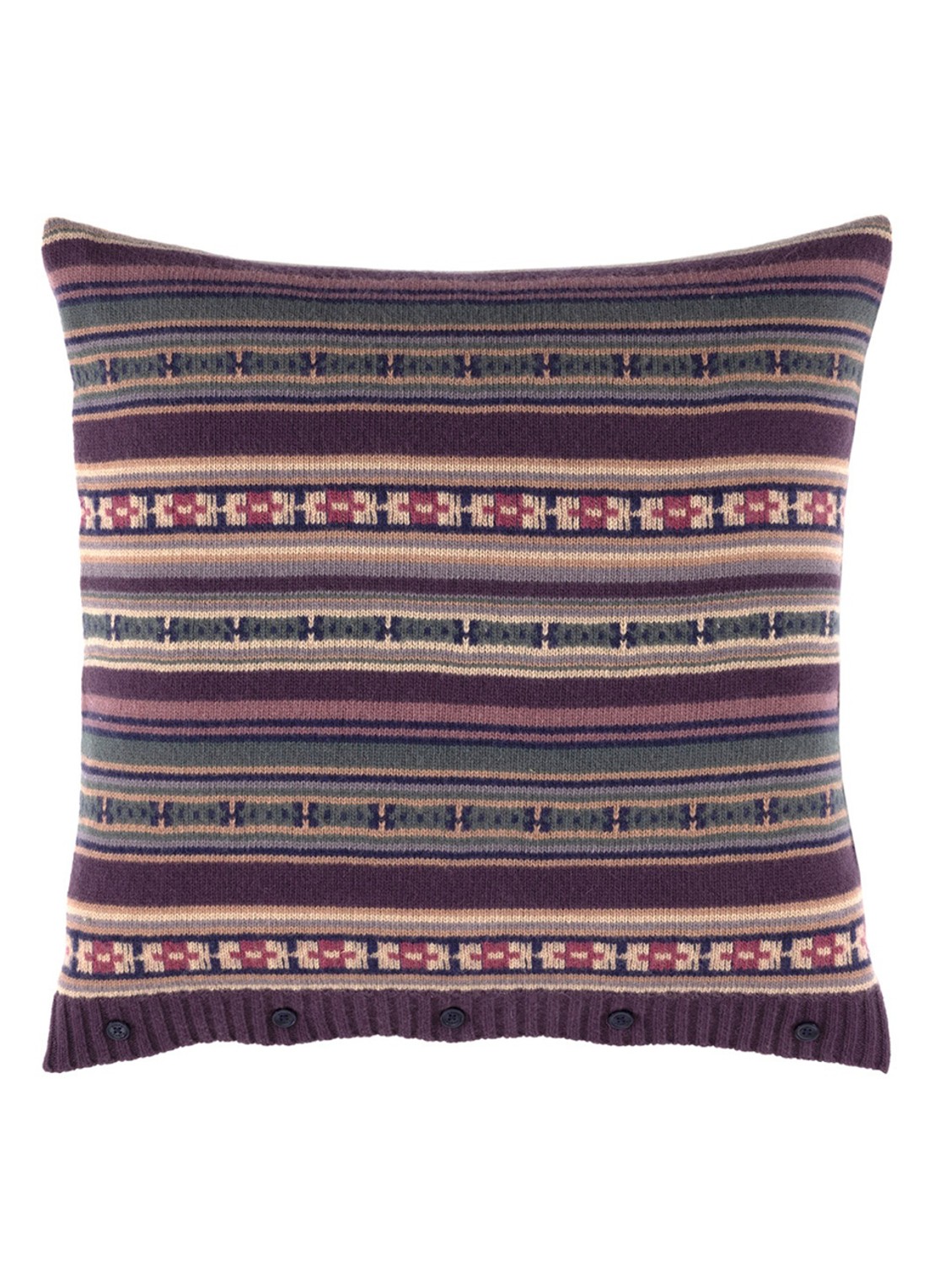 Ralph Lauren Emerett sierkussenhoes in wolblend 50 x 50 cm - achterkant aubergine