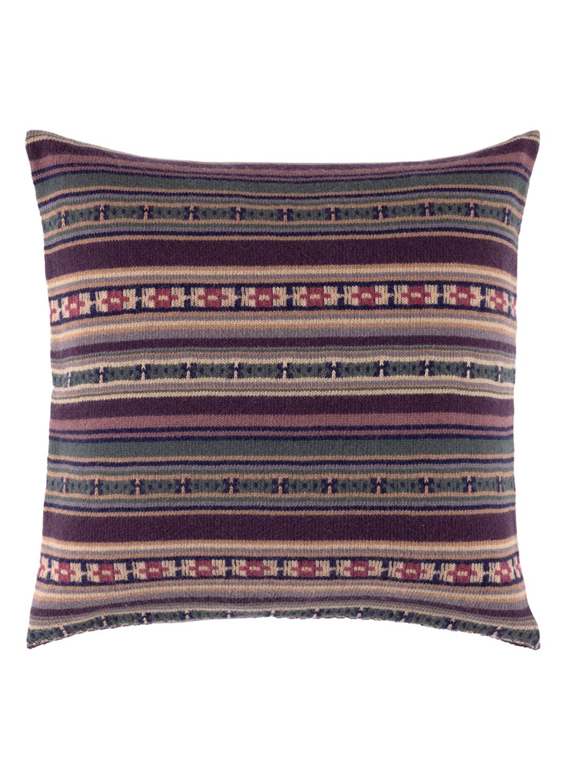 Ralph Lauren Emerett sierkussenhoes in wolblend 50 x 50 cm - voorkant 2 aubergine