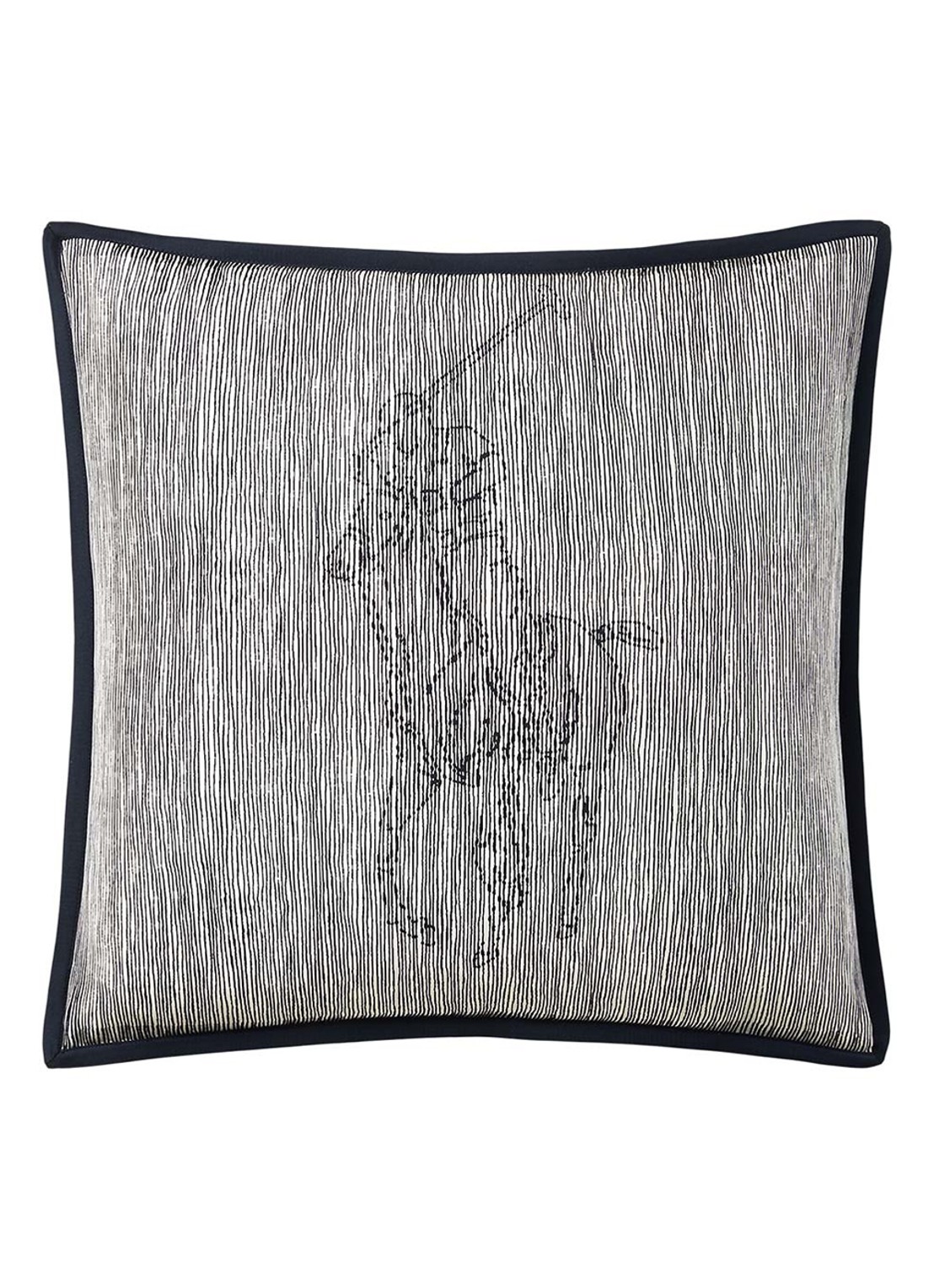 Ralph Lauren Equestri sierkussenhoes van zijde 50 x 50 cm - voorkant 4 donkerblauw