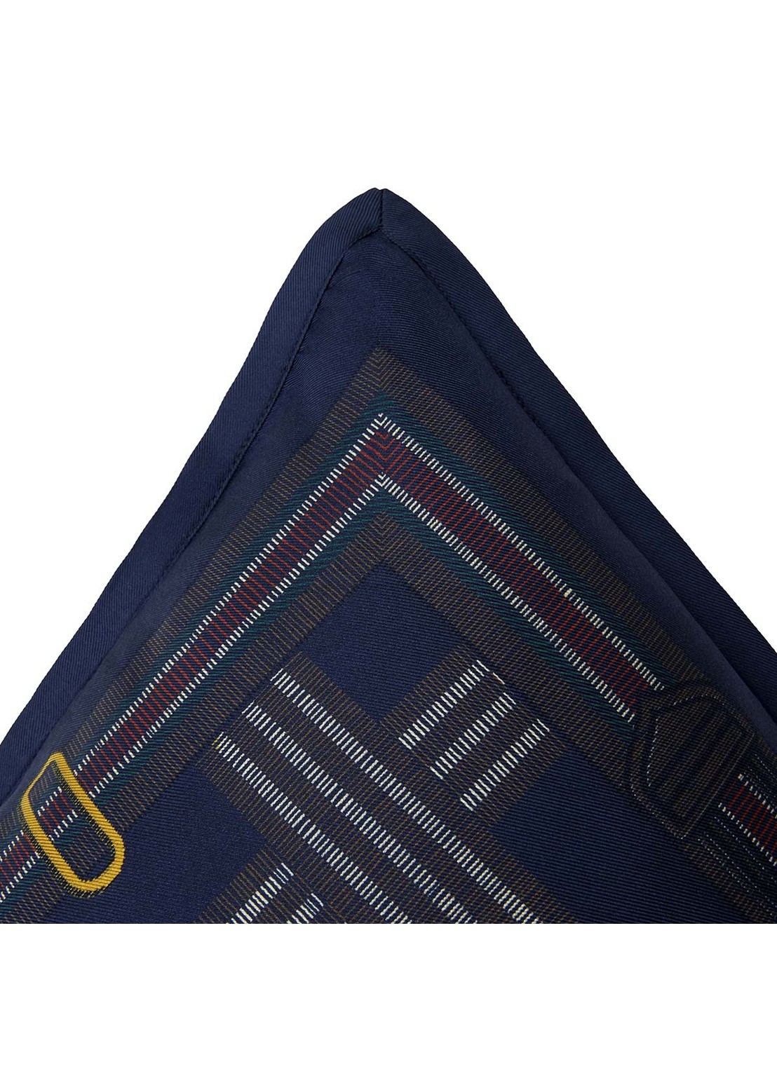 Ralph Lauren Equestri sierkussenhoes van zijde 50 x 50 cm - detail 4 blauw