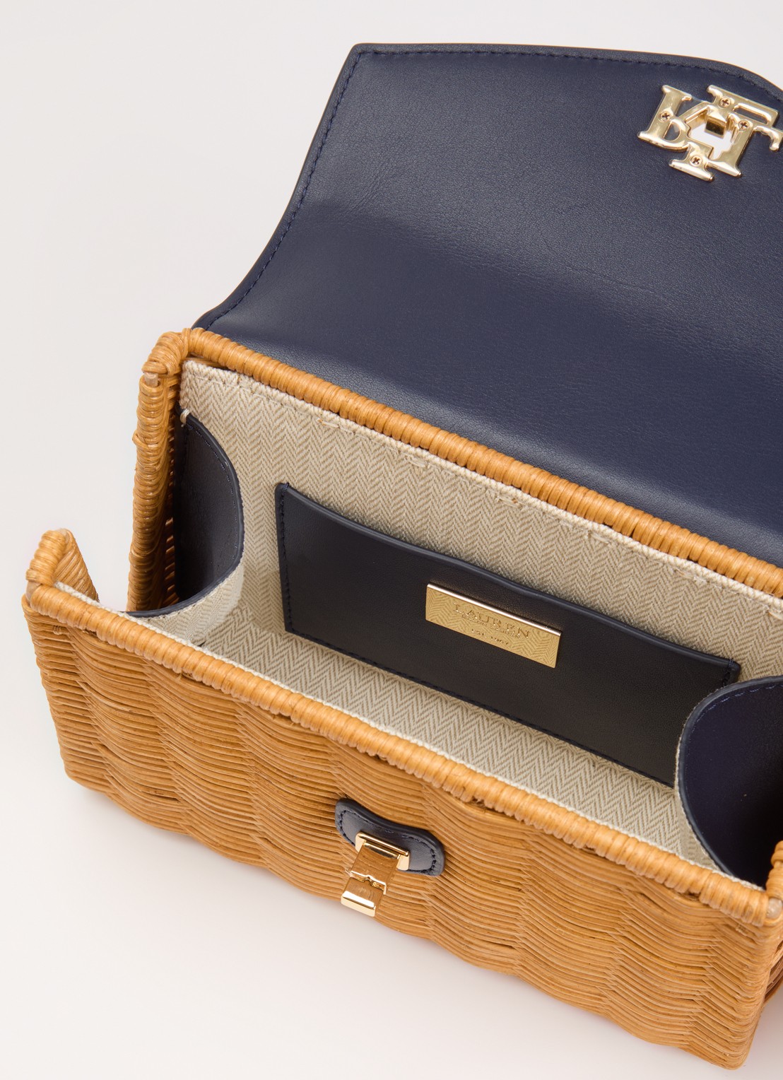 Ralph Lauren Farrah handtas met leren details - detail 3 bruin