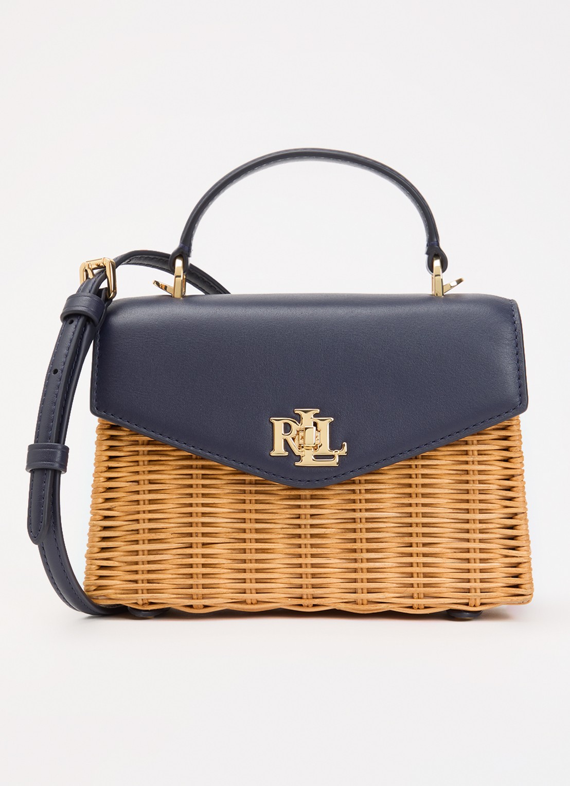 Ralph Lauren Farrah handtas met leren details - voorkant 2 bruin