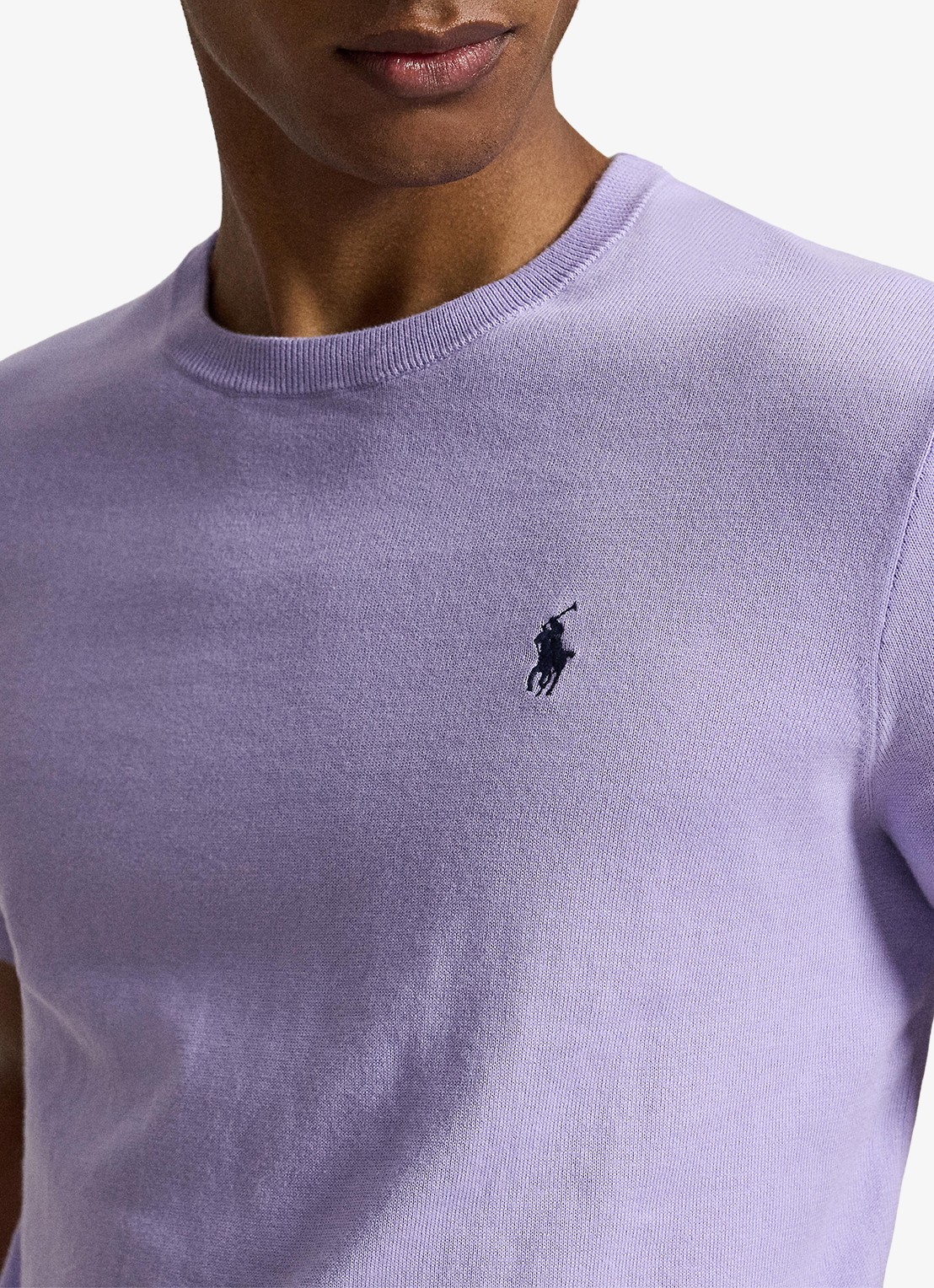 Ralph Lauren Fijngebreid T-shirt met logo - detail 5 powder purple / paars
