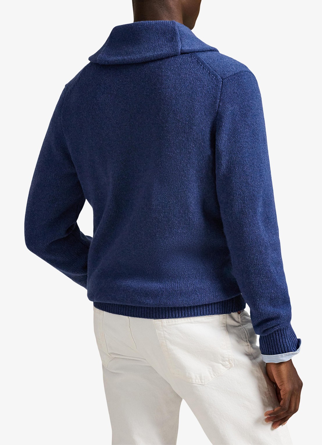 Ralph Lauren Fijngebreid vest in kasjmierblend met steekzakken - achterkant 5 rustic navy / donkerblauw