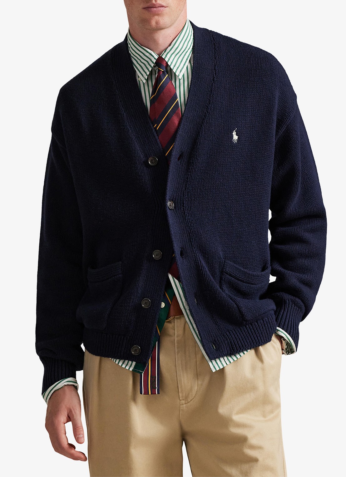 Ralph Lauren Fijngebreid vest met logoborduring - detail 3 hunter navy