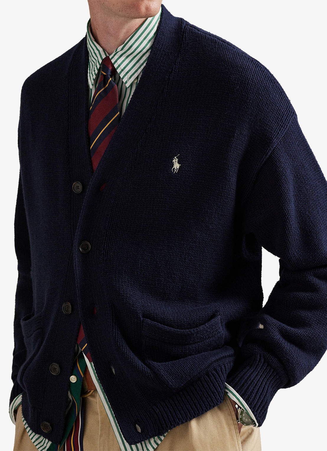 Ralph Lauren Fijngebreid vest met logoborduring - detail 4 hunter navy