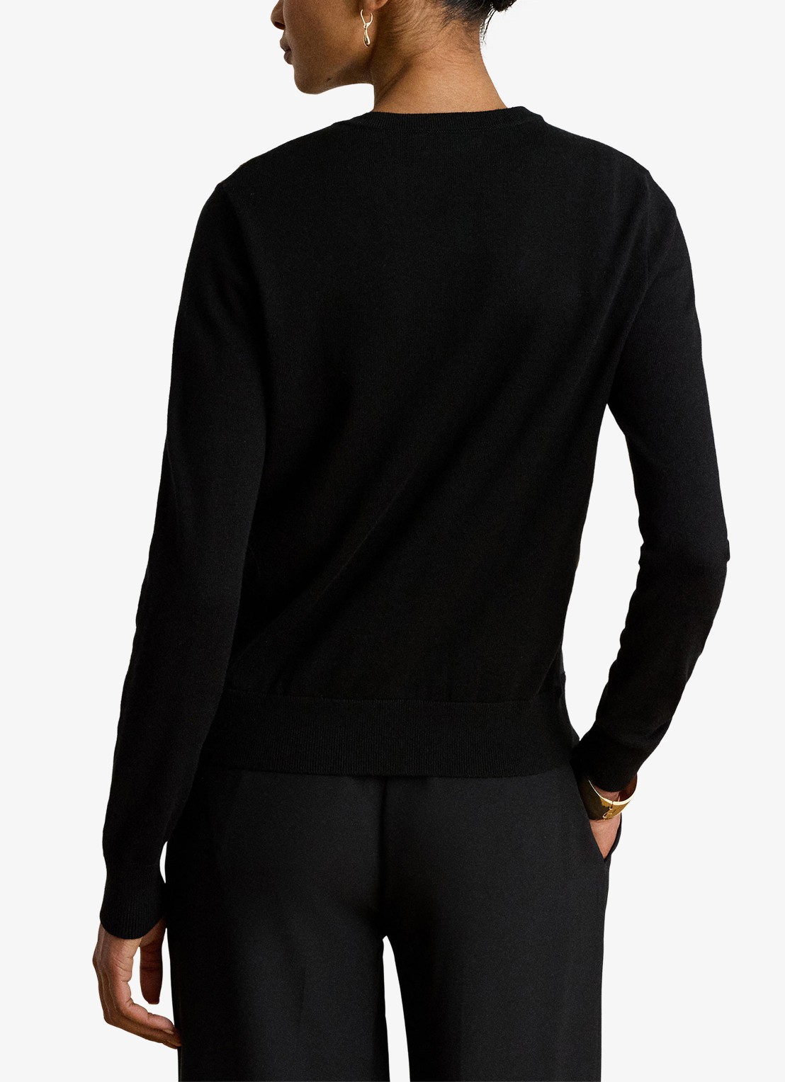 Ralph Lauren Fijngebreid vest met print - achterkant 3 black multi / zwart