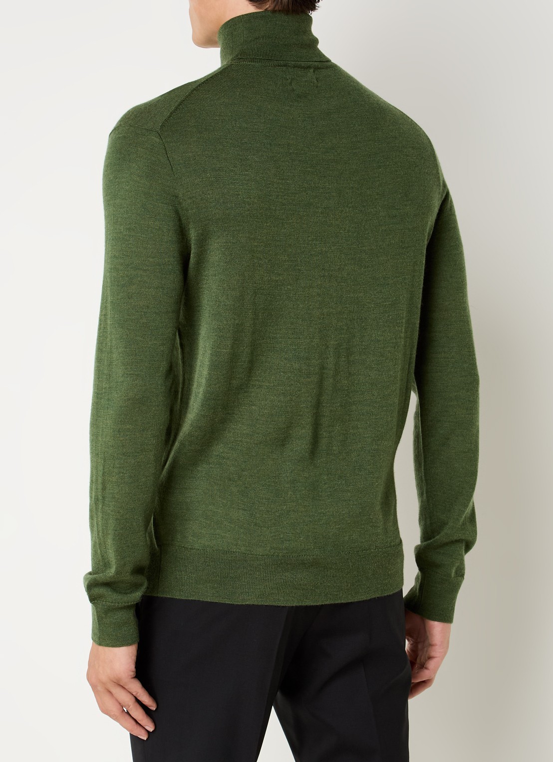 Ralph Lauren Fijngebreide coltrui van wol met logoborduring - achterkant 3 bronsgroen