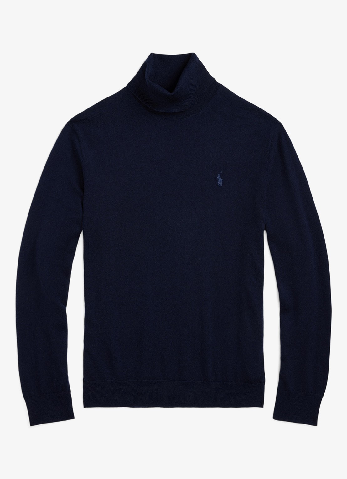 Ralph Lauren Fijngebreide coltrui van wol met logoborduring - voorkant 2 hunter navy / donkerblauw