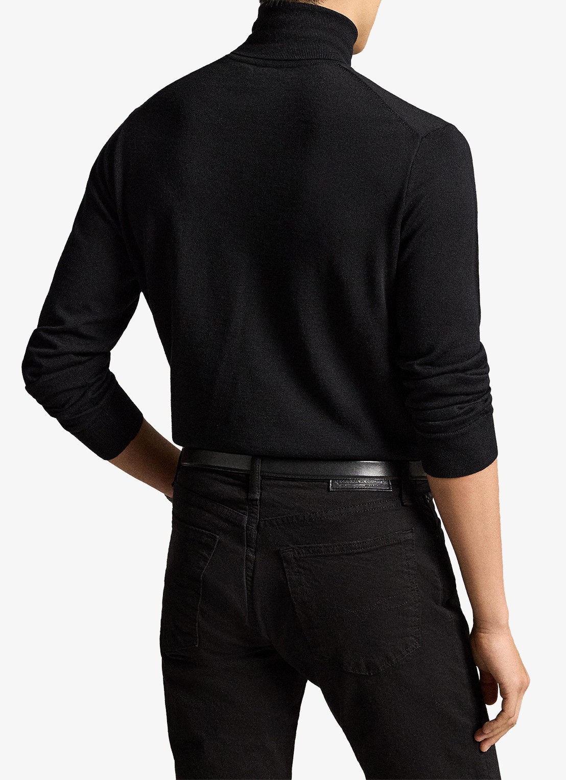 Ralph Lauren Fijngebreide coltrui van wol met logoborduring - achterkant 3 polo black / zwart