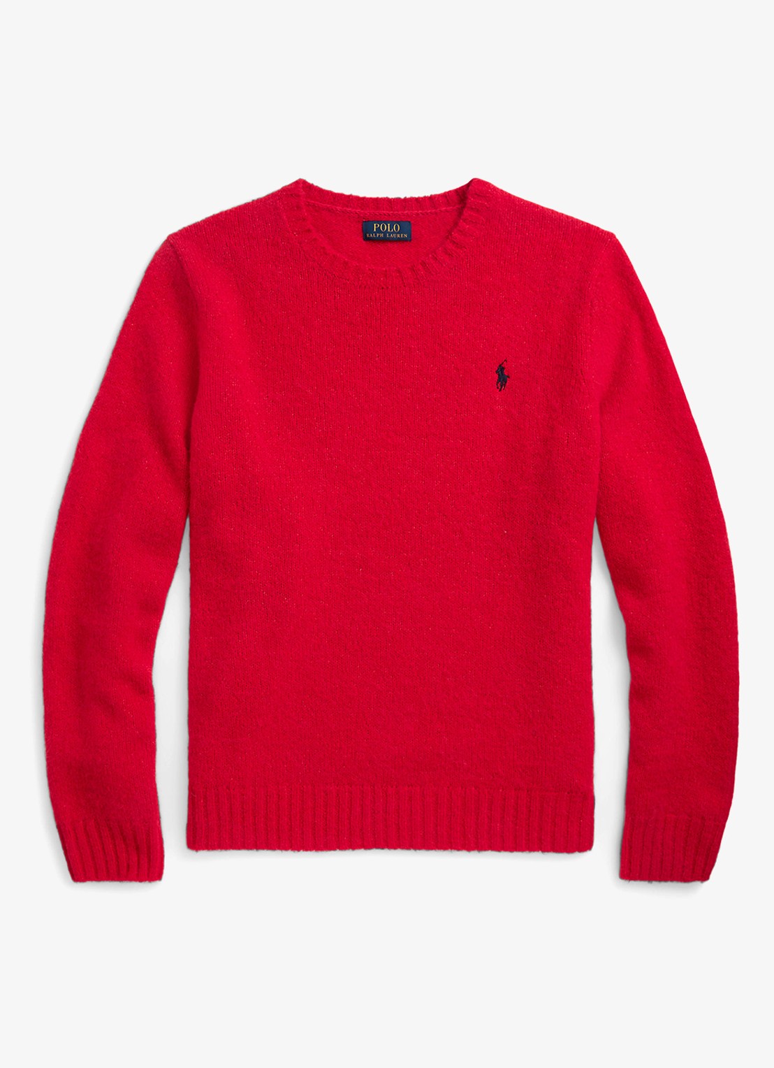 Ralph Lauren Fijngebreide pullover in alpaca wolblend met logoborduring - voorkant rl 2000 red / rood