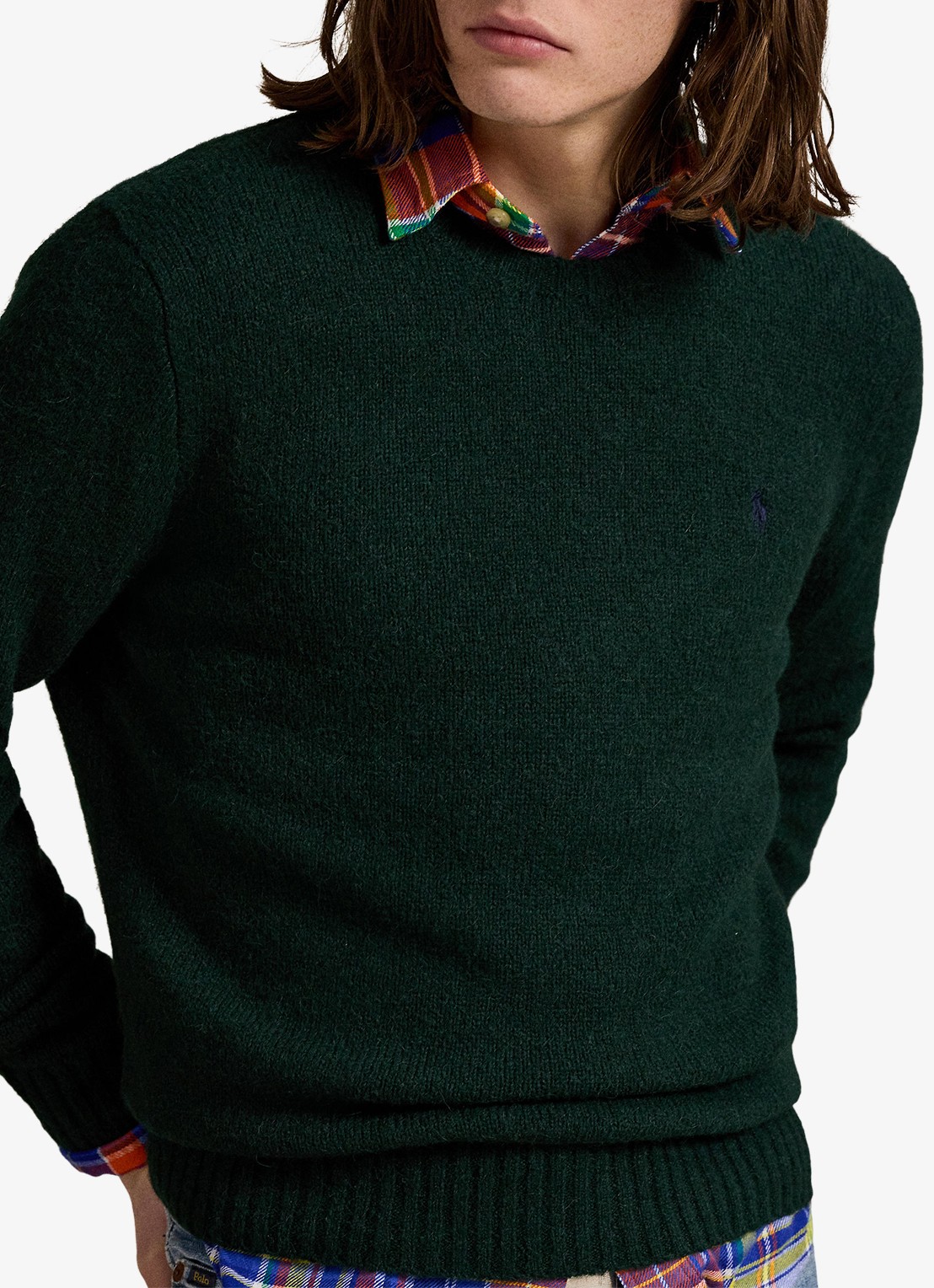 Ralph Lauren Fijngebreide pullover in alpaca wolblend met logoborduring - detail 5 moss agate / mosgroen