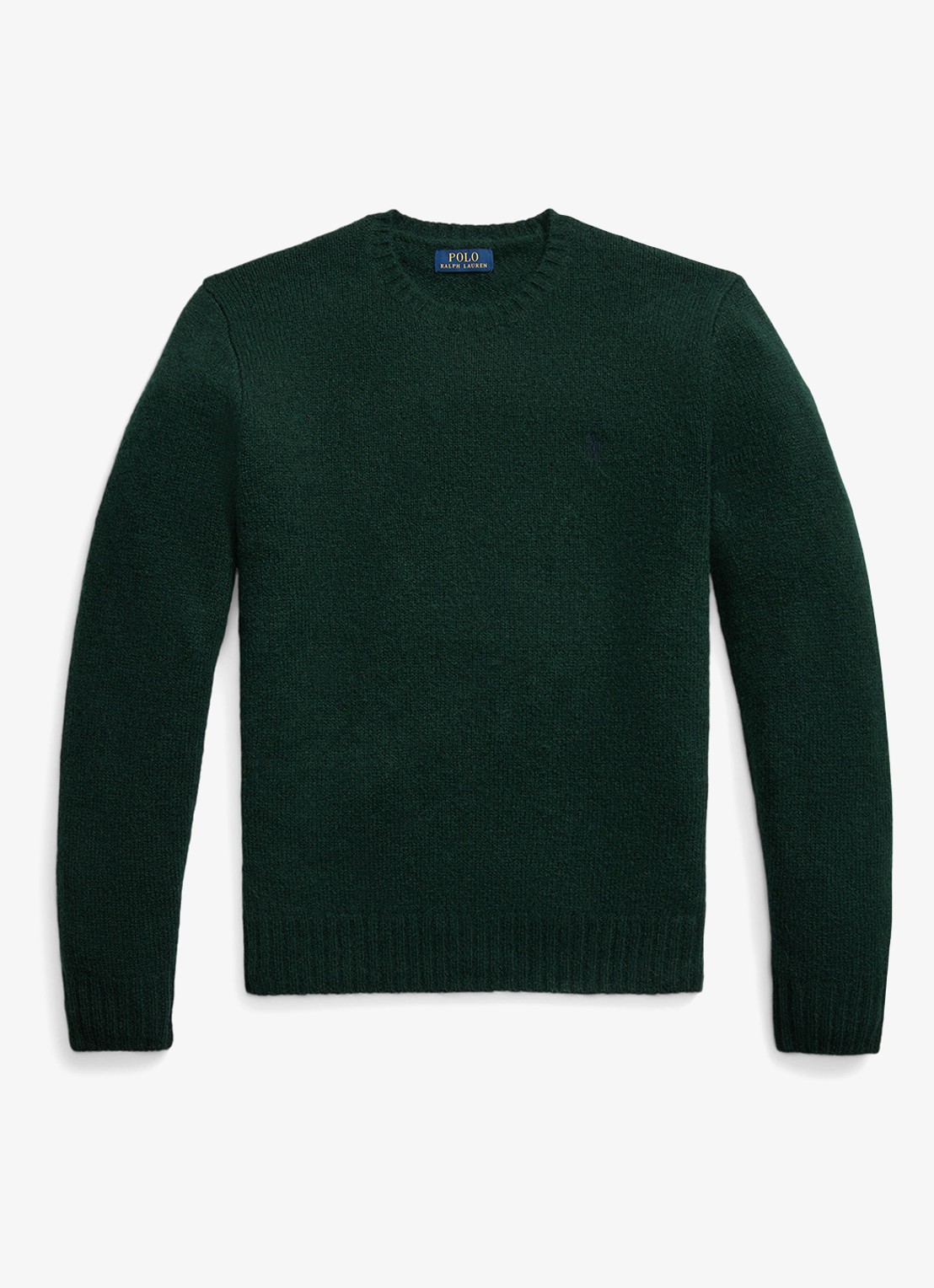 Ralph Lauren Fijngebreide pullover in alpaca wolblend met logoborduring - voorkant 2 moss agate / mosgroen
