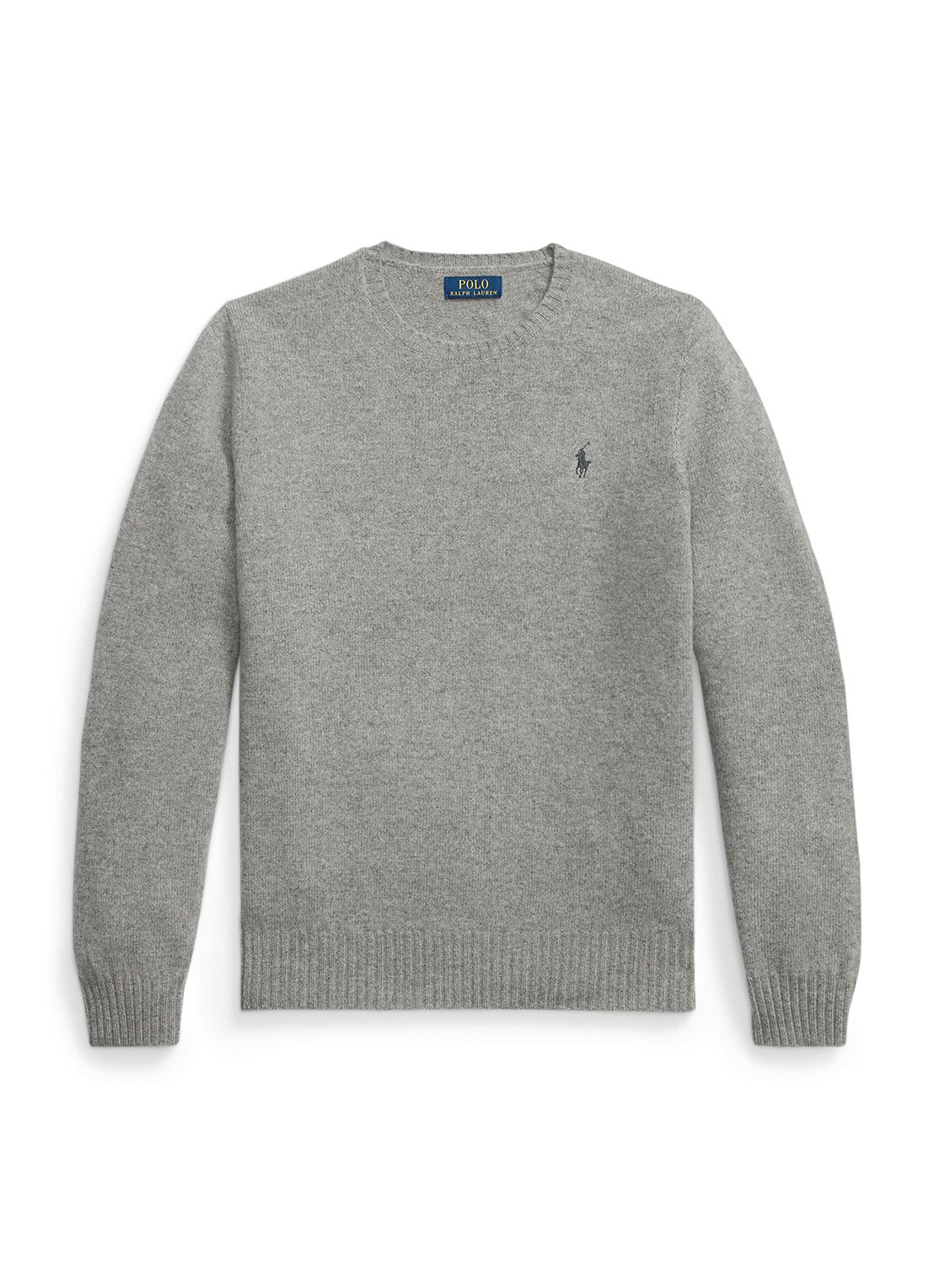 Ralph Lauren Fijngebreide pullover in kasjmierblend met logoborduring - voorkant 2 grijs