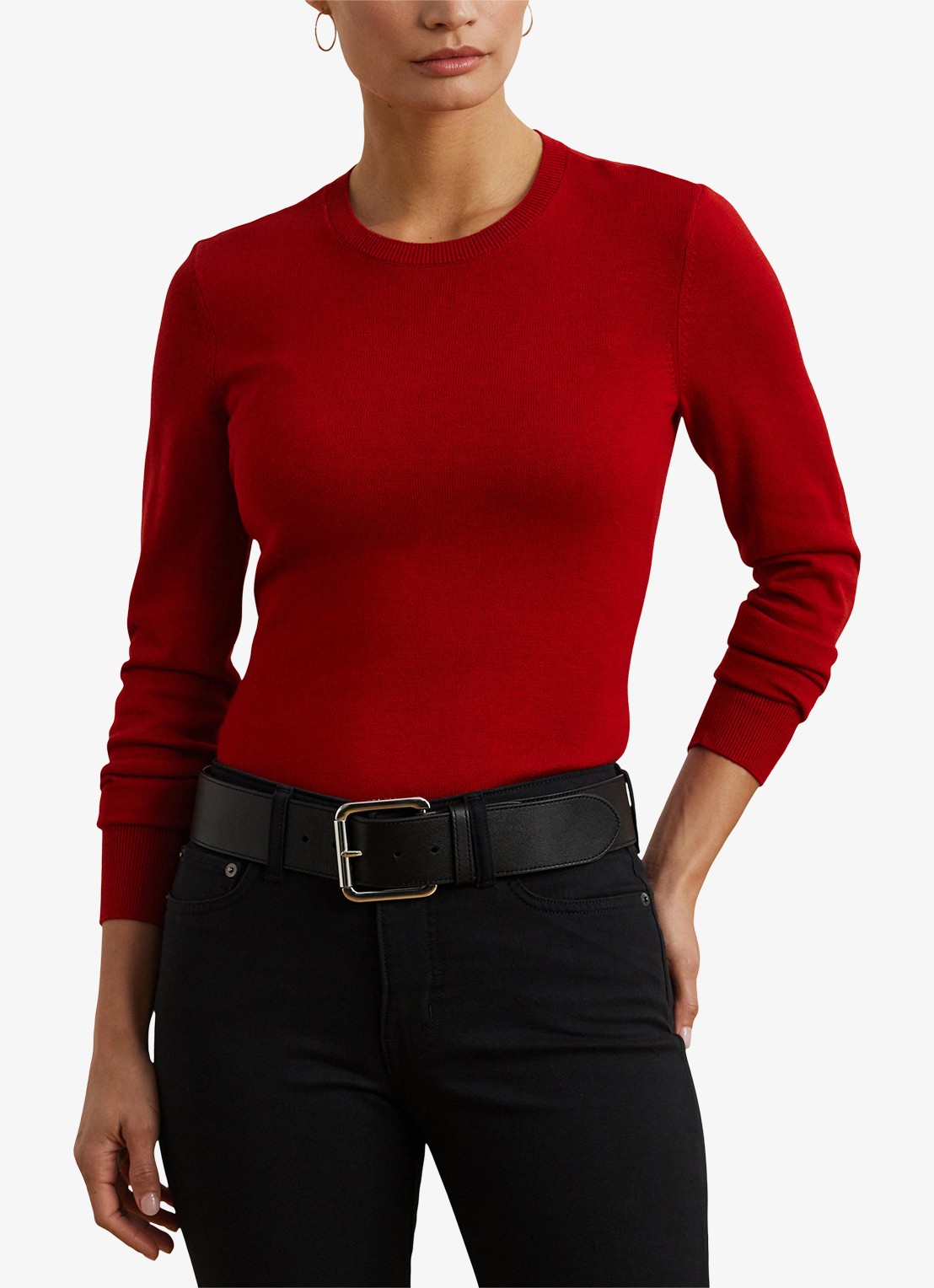 Ralph Lauren Fijngebreide pullover met stretch - detail 4 madison red / rood