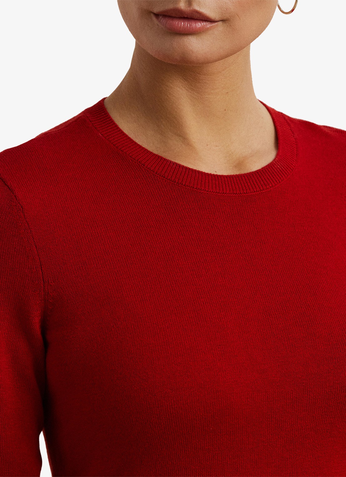 Ralph Lauren Fijngebreide pullover met stretch - detail 5 madison red / rood
