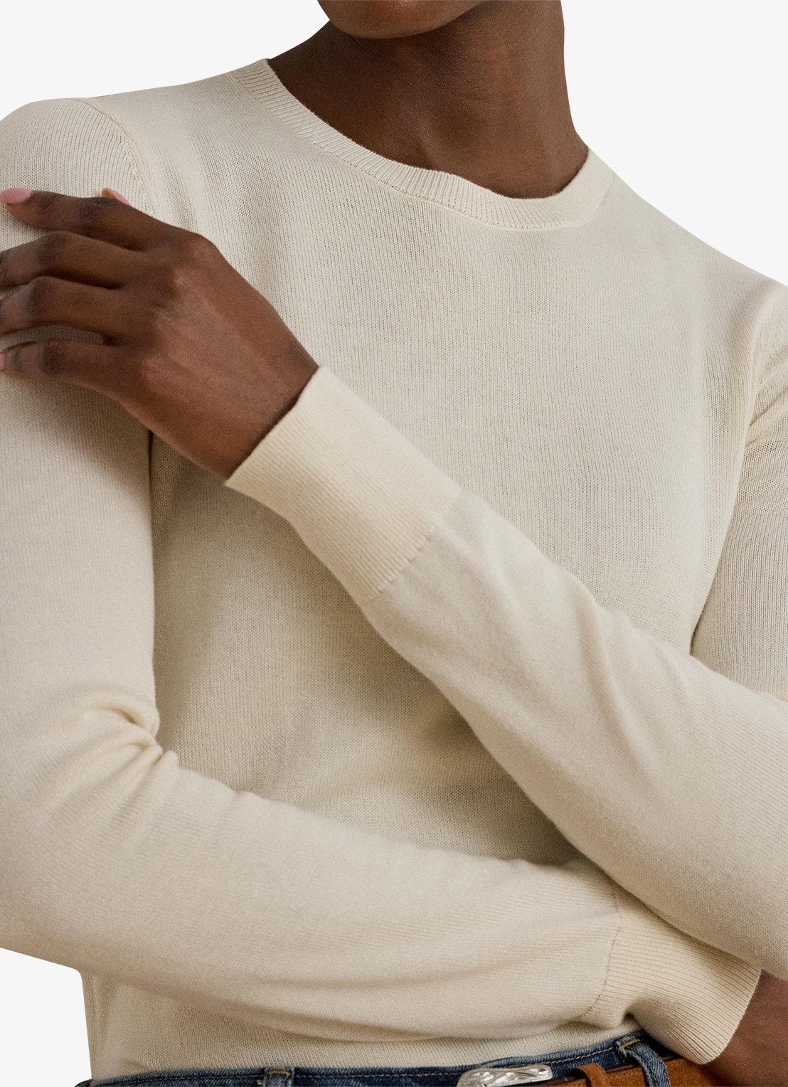 Ralph Lauren Fijngebreide pullover met stretch - detail 5 mascarpone cream / creme
