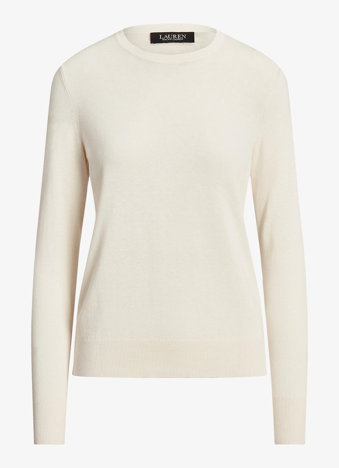Ralph Lauren Fijngebreide pullover met stretch - voorkant 2 mascarpone cream / creme