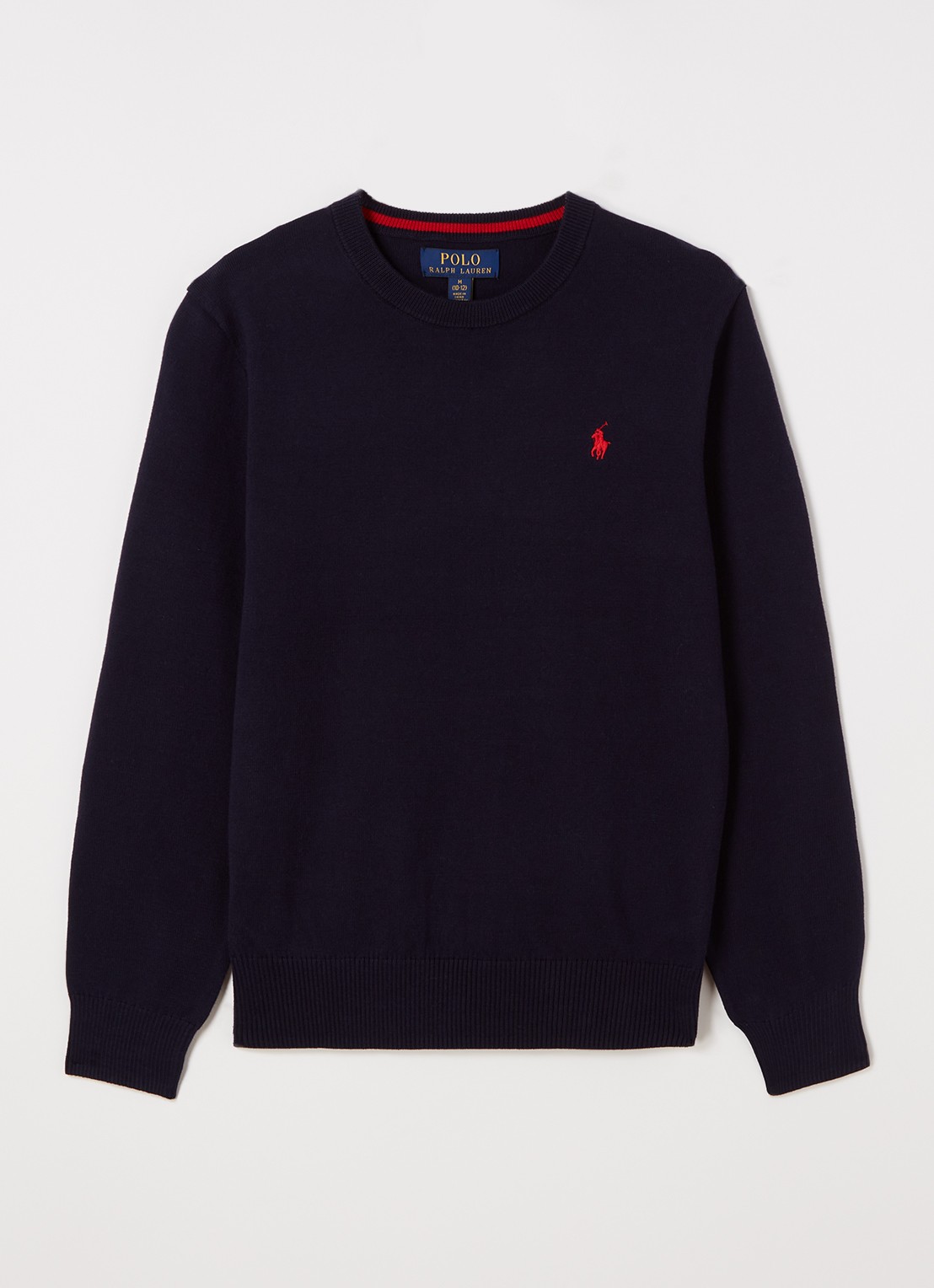 Ralph Lauren Fijngebreide pullover van katoen - voorkant donkerblauw