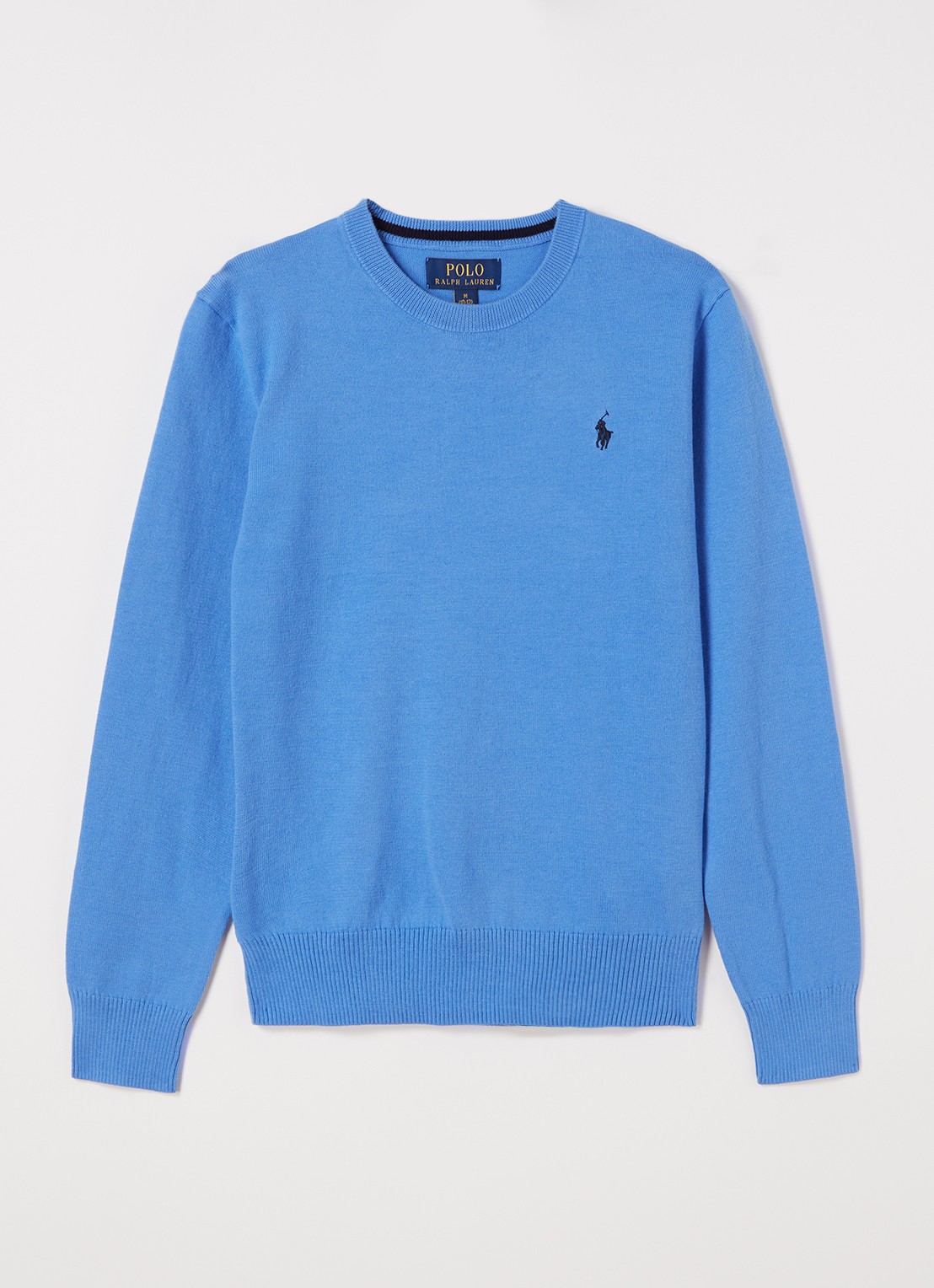 Ralph Lauren Fijngebreide pullover van katoen - voorkant blauw
