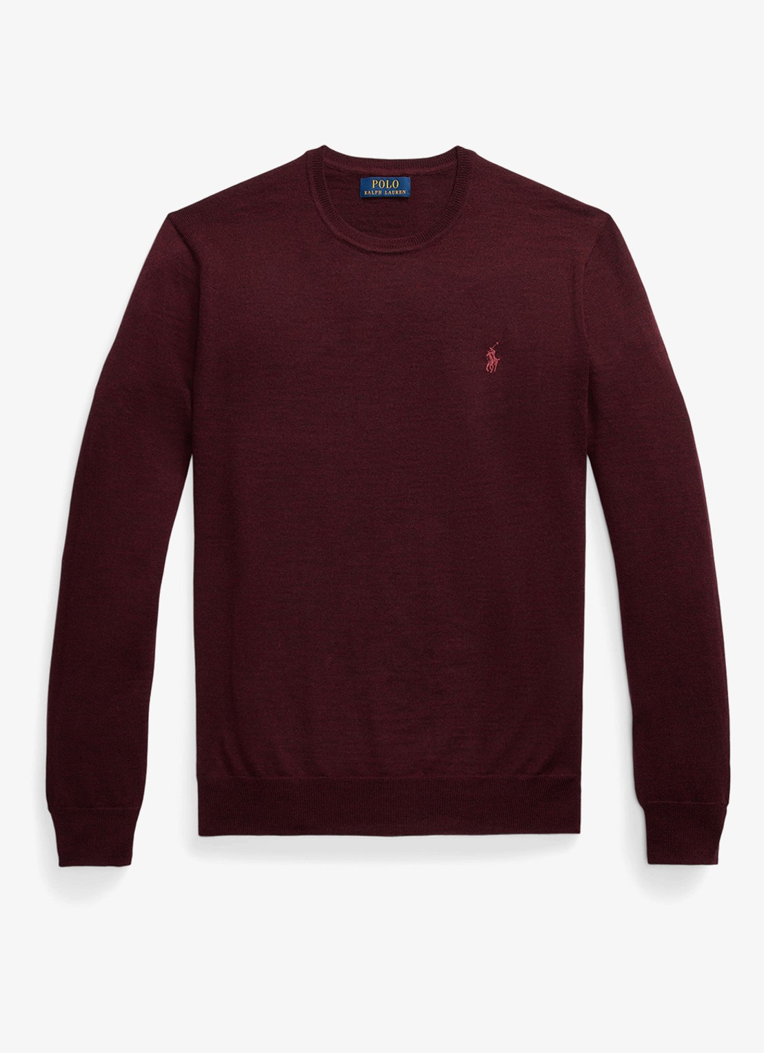 Ralph Lauren Fijngebreide pullover van wol met logo - voorkant aged wine heather / wijnrood