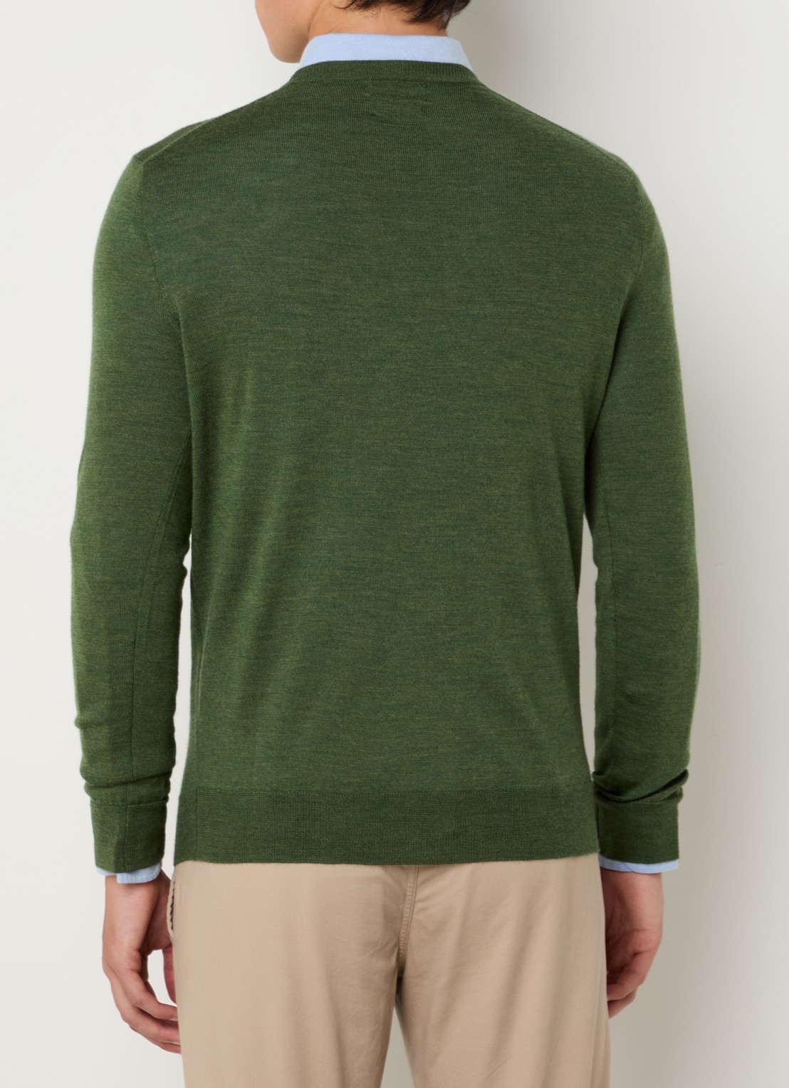 Ralph Lauren Fijngebreide pullover van wol met logo - achterkant 3 bronsgroen