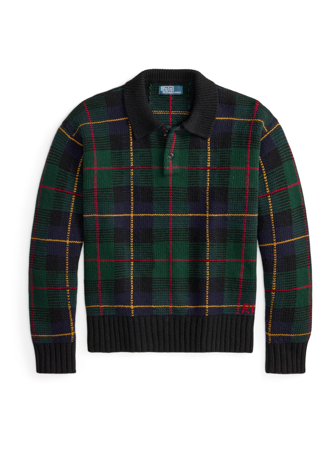 Ralph Lauren Fijngebreide pullover van wol met V-hals - voorkant dark granite hthr / donkergrijs