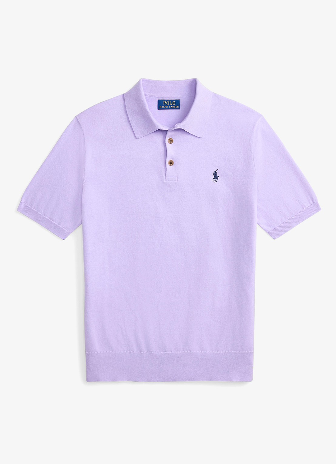 Ralph Lauren Fijngebreide slim fit polo met logo - voorkant 4 powder purple / paars