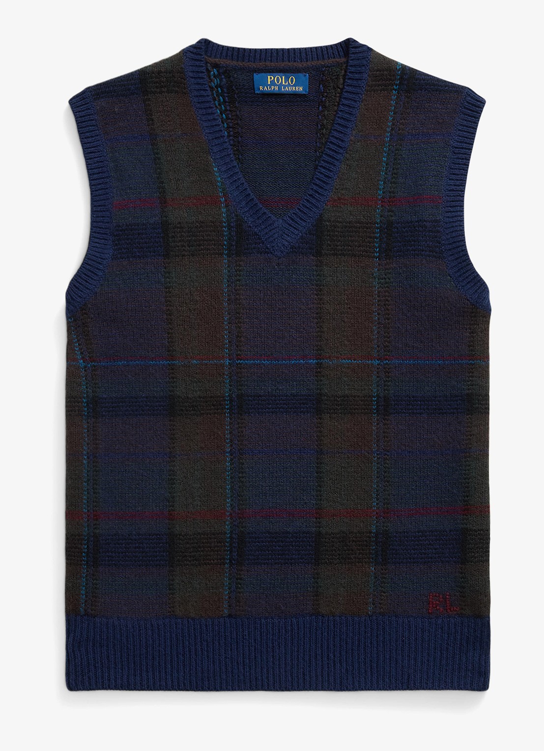 Ralph Lauren Fijngebreide spencer met ingebreid patroon - voorkant 4 donkerblauw