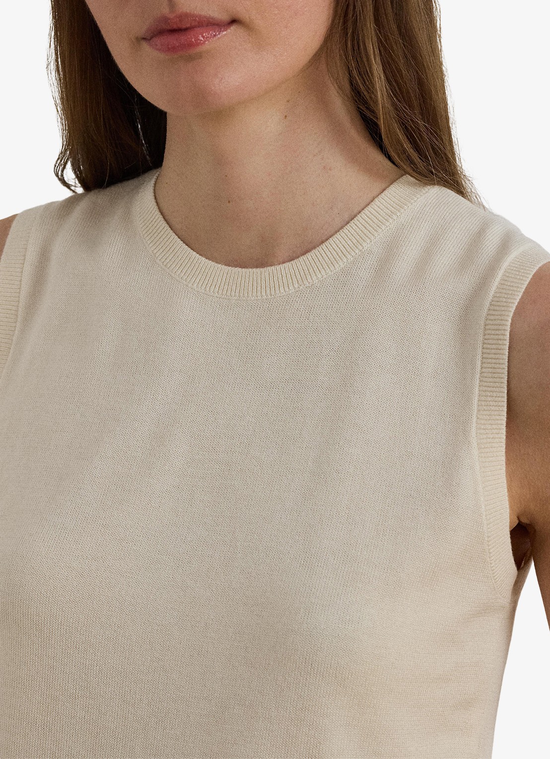 Ralph Lauren Fijngebreide top in zijdeblend - detail 4 mascarpone crème / crème