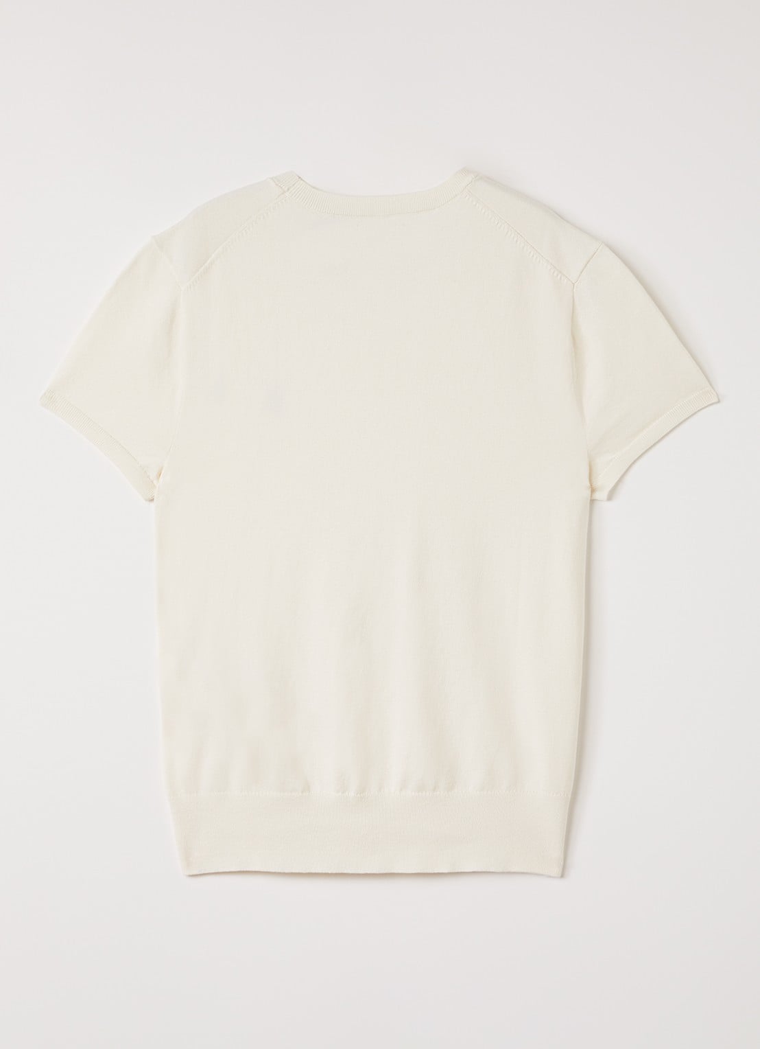 Ralph Lauren Fijngebreide top met logo - voorkant 2 gebroken wit