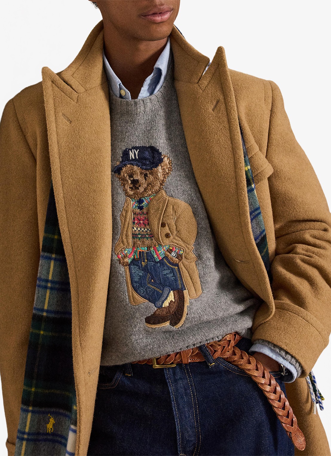 Ralph Lauren Fijngebreide trui in kasjmierblend - detail 5 grijs