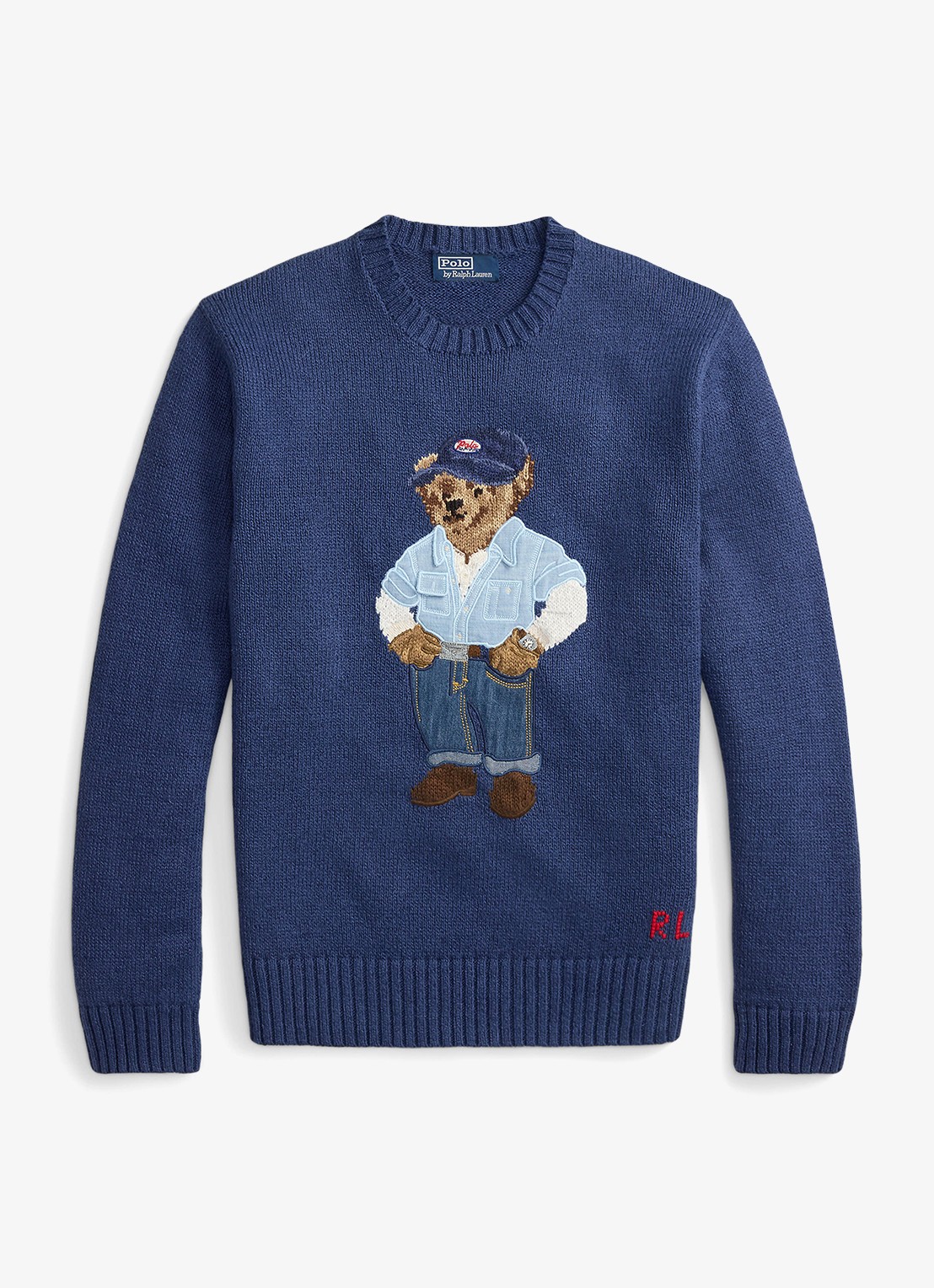 Ralph Lauren Fijngebreide trui in linnenblend met ingebreid patroon - voorkant 2 light navy-2zhw
