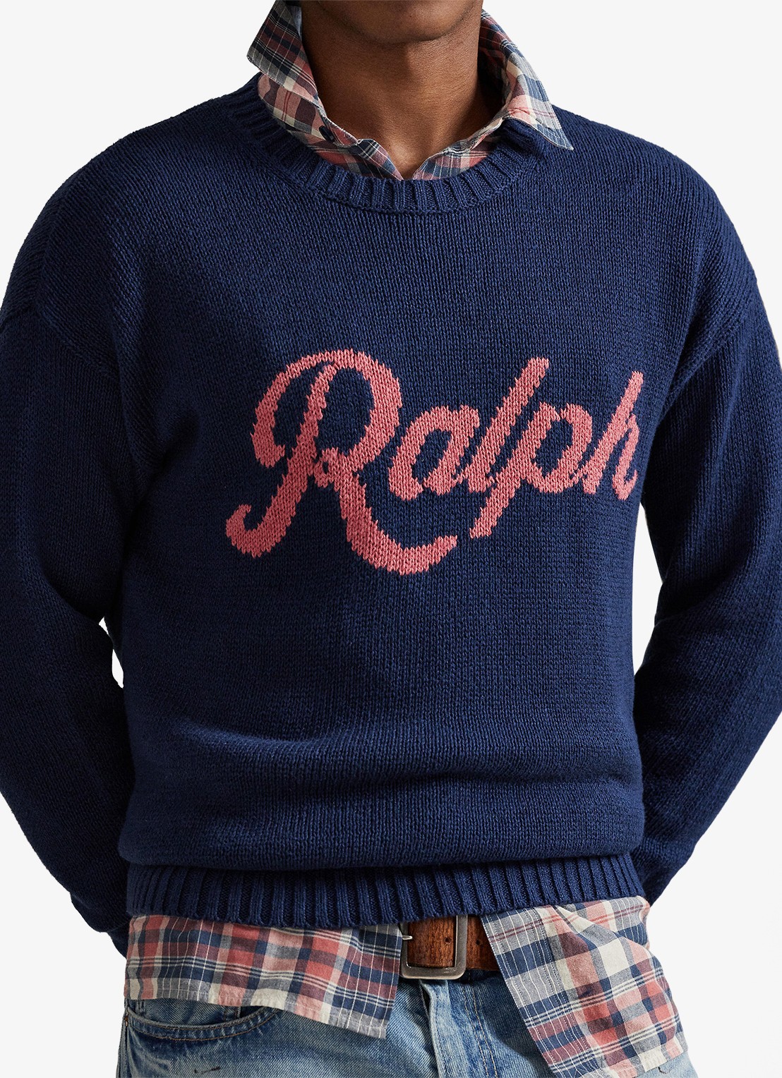 Ralph Lauren Fijngebreide trui in linnenblend met logoprint - detail 5 dark cobalt combo-zyrz
