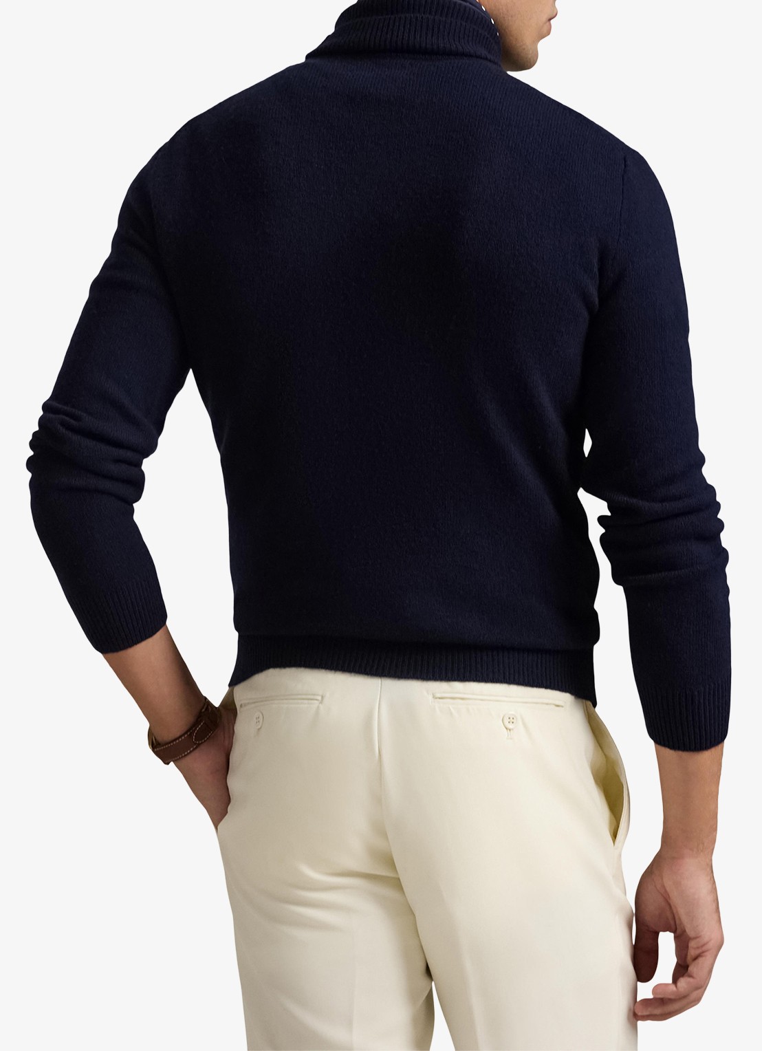 Ralph Lauren Fijngebreide trui in wolblend met col  - achterkant 5 blauw