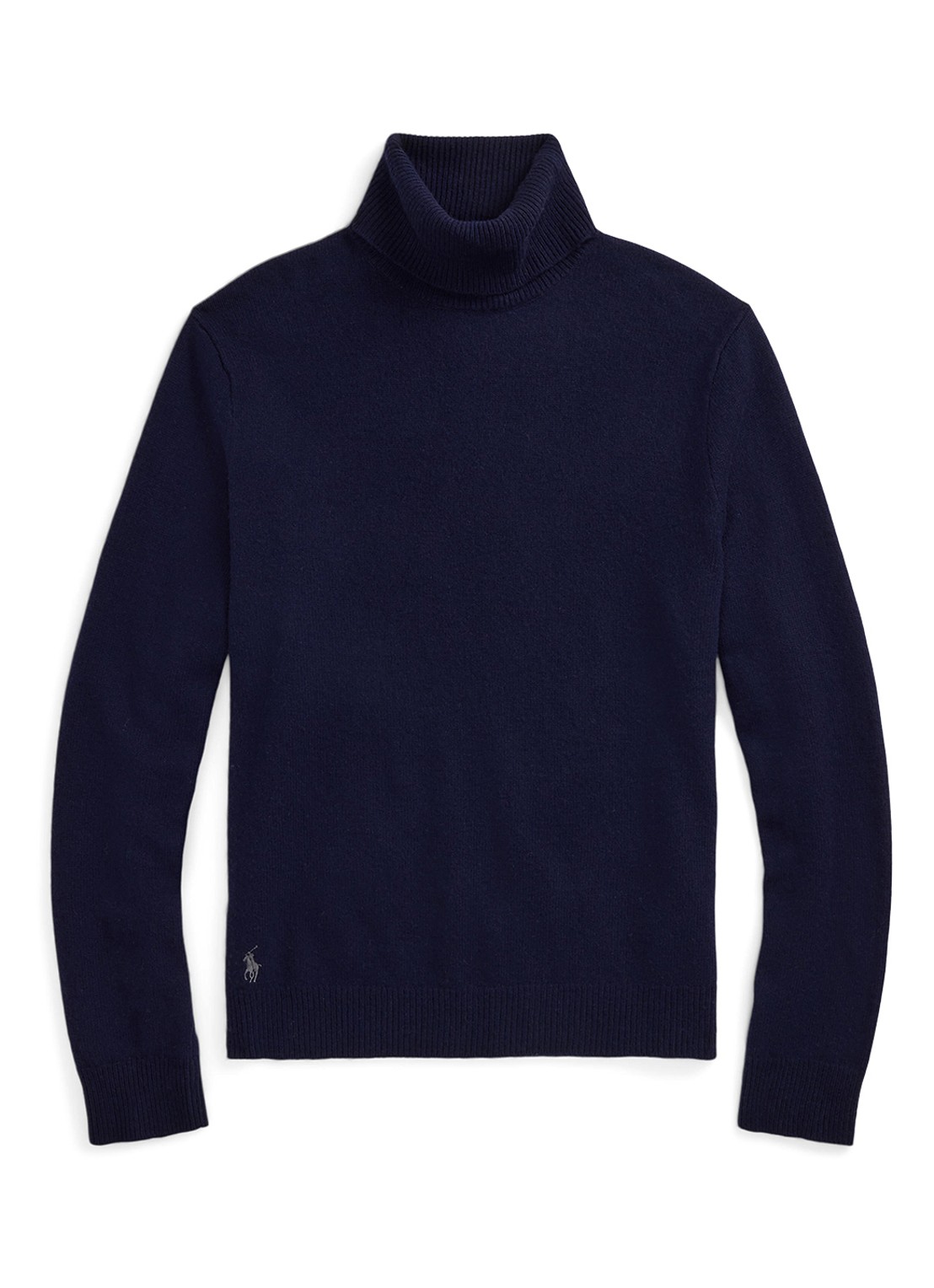 Ralph Lauren Fijngebreide trui in wolblend met col  - voorkant blauw