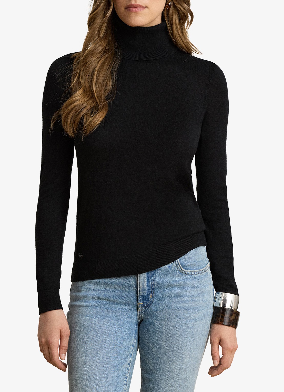 Ralph Lauren Fijngebreide trui met col - detail 4 black / zwart