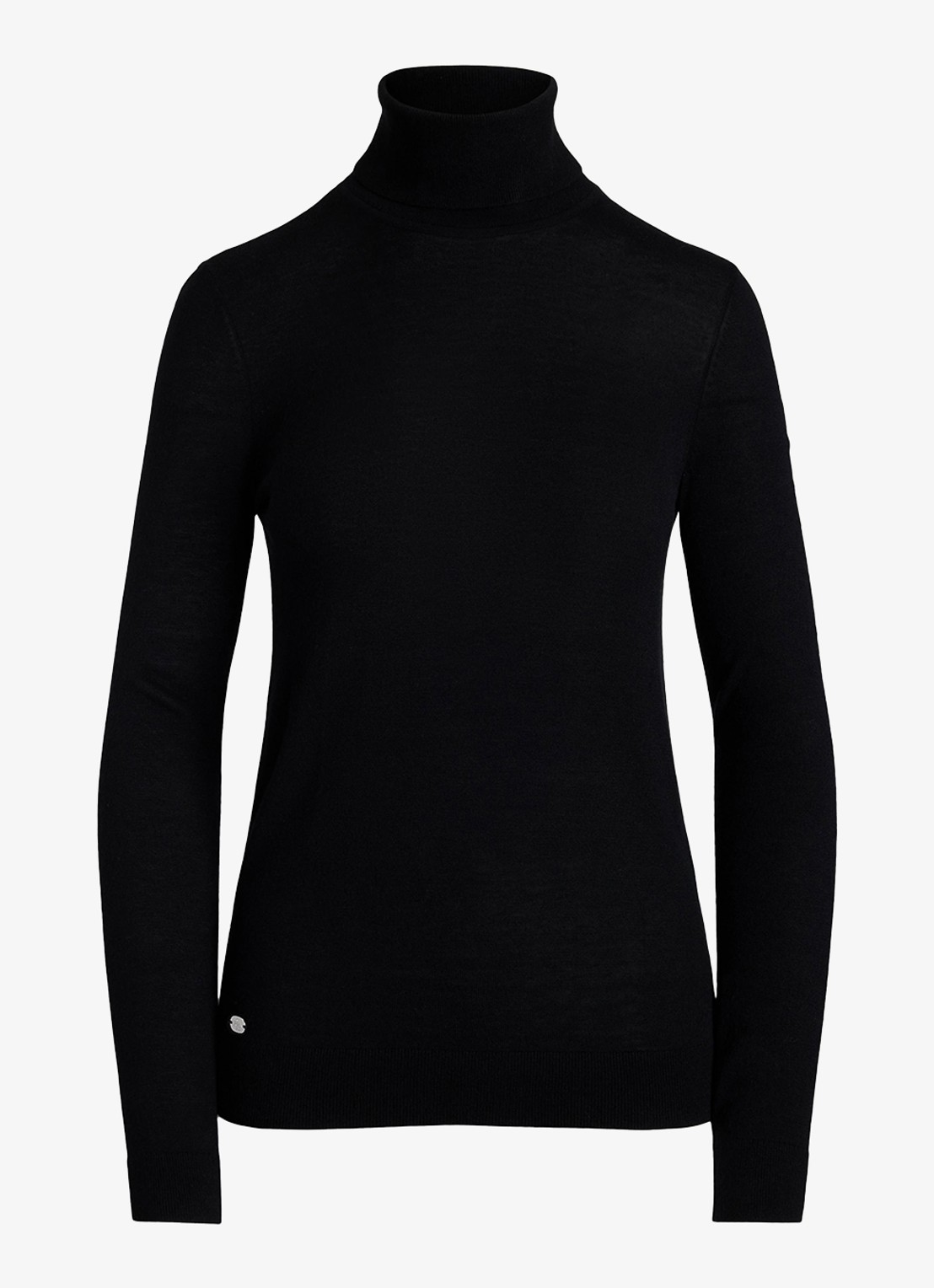 Ralph Lauren Fijngebreide trui met col - voorkant 2 black / zwart