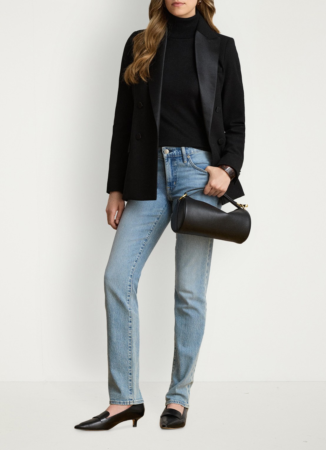 Ralph Lauren Fijngebreide trui met col - voorkant 3 black / zwart