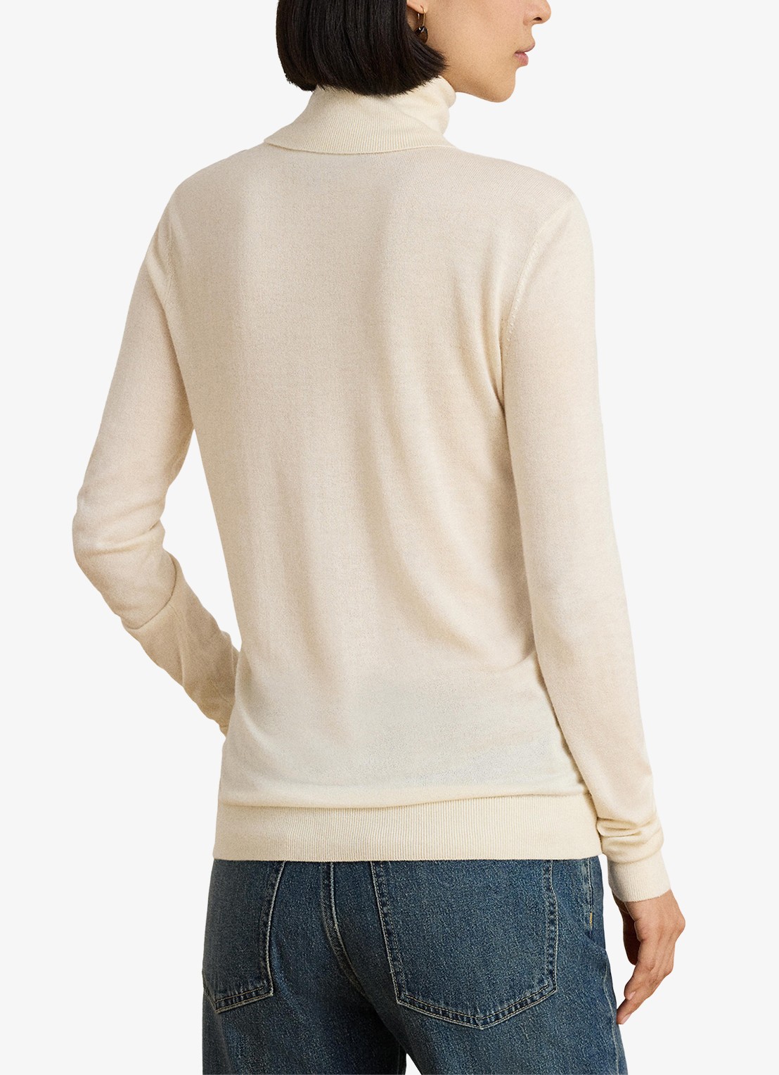 Ralph Lauren Fijngebreide trui met col - achterkant 3 mascarpone crème / crème