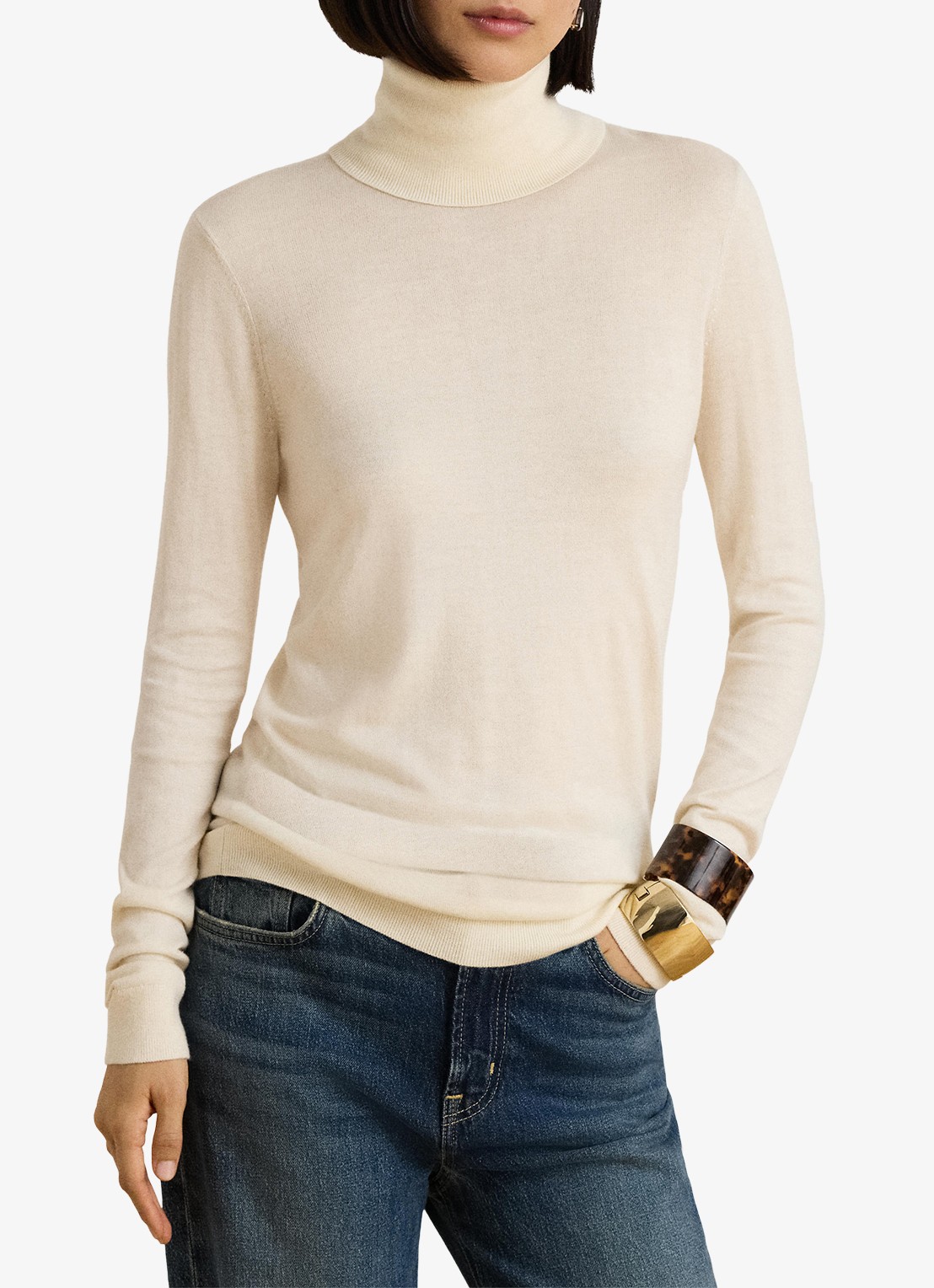Ralph Lauren Fijngebreide trui met col - detail 4 mascarpone crème / crème