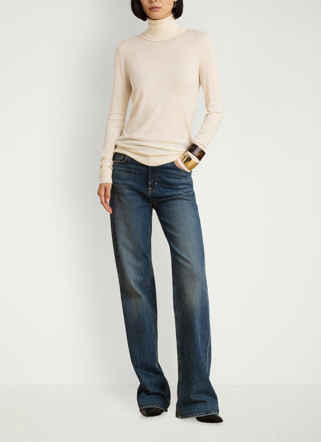 Ralph Lauren Fijngebreide trui met col - voorkant 2 mascarpone crème / crème