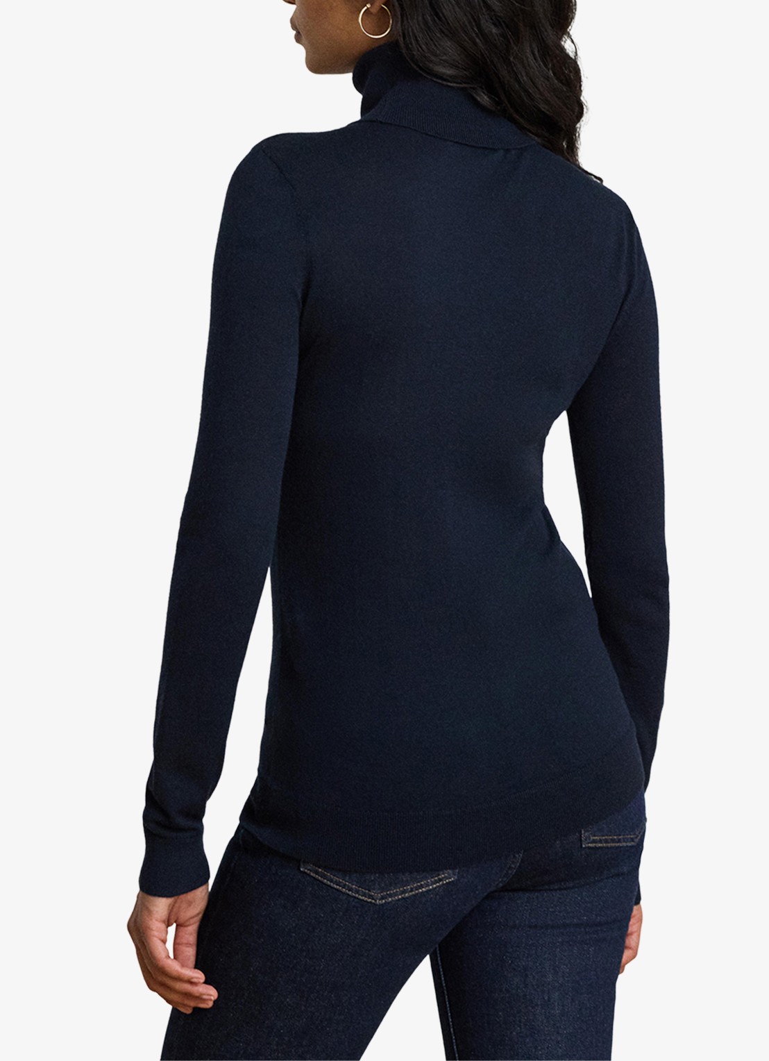 Ralph Lauren Fijngebreide trui met col - achterkant 5 lauren navy / blauw