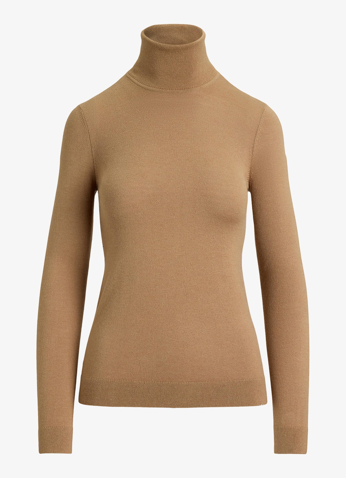 Ralph Lauren Fijngebreide trui met col - voorkant 3 lauren camel / beige