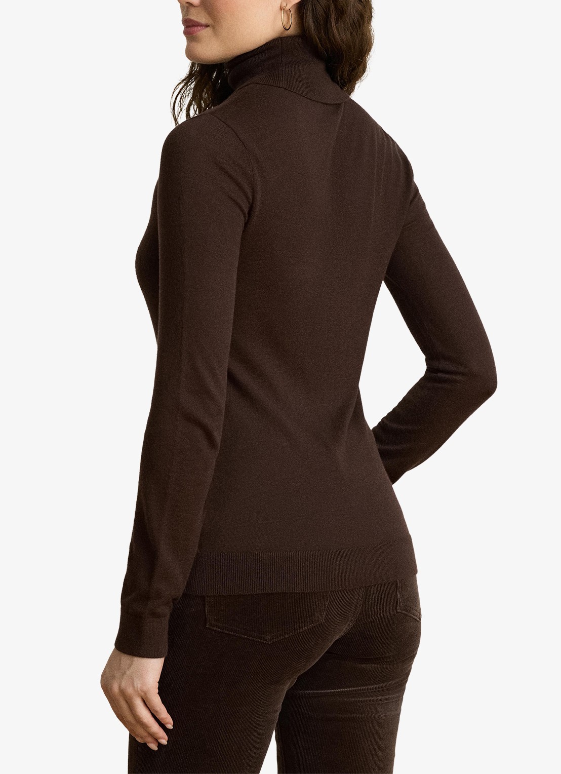 Ralph Lauren Fijngebreide trui met col - achterkant 3 circuit brown / bruin