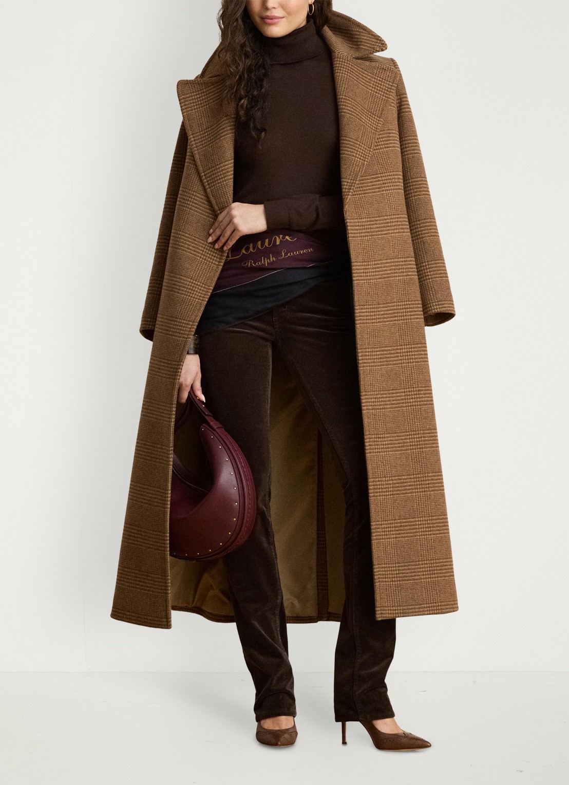 Ralph Lauren Fijngebreide trui met col - detail 4 circuit brown / bruin