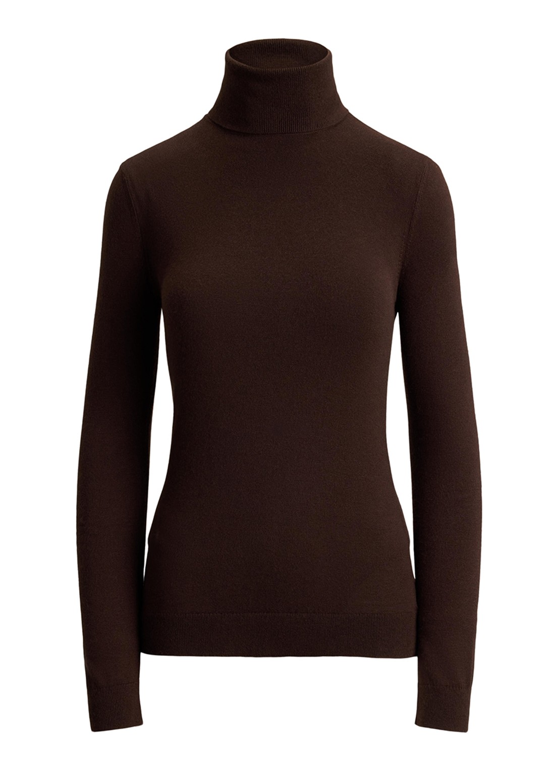 Ralph Lauren Fijngebreide trui met col - voorkant circuit brown / bruin
