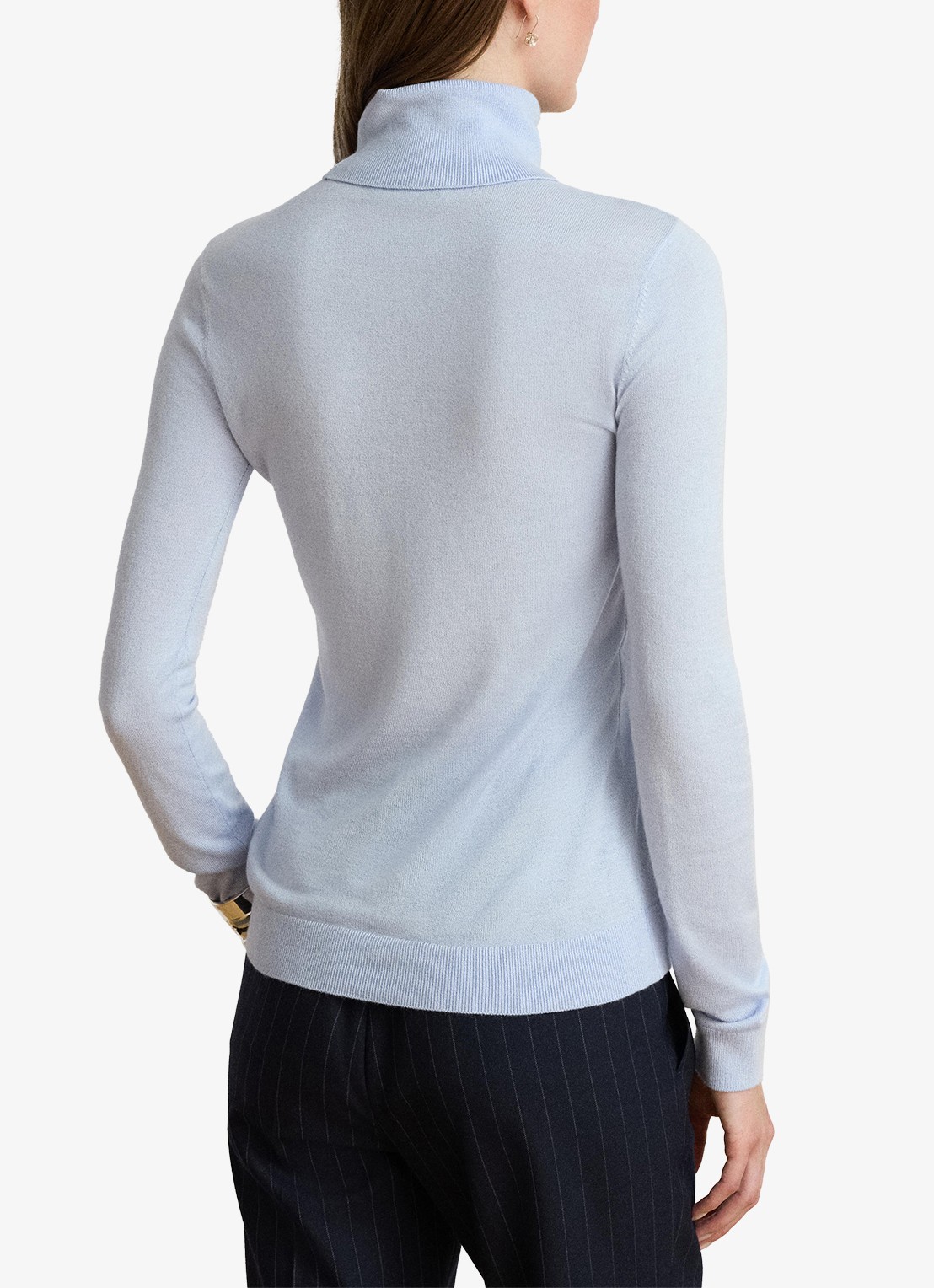 Ralph Lauren Fijngebreide trui met col - achterkant icy blue / blauw