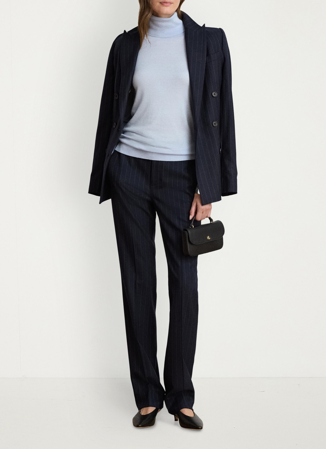 Ralph Lauren Fijngebreide trui met col - detail 4 icy blue / blauw