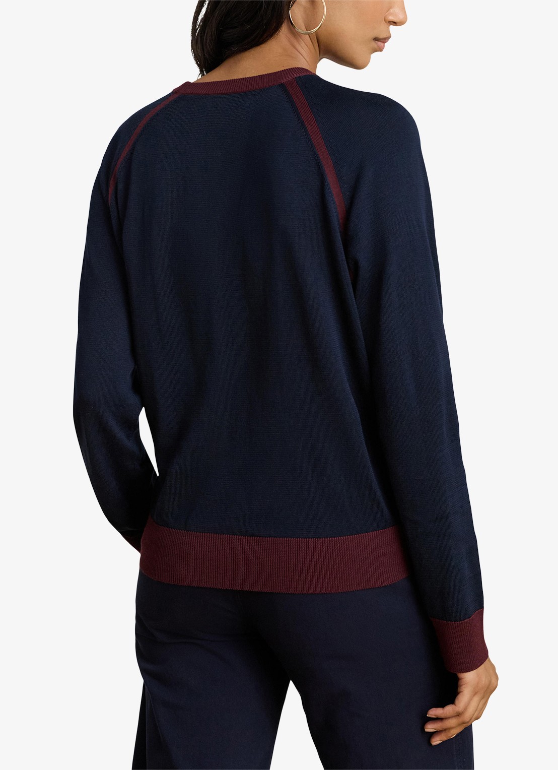 Ralph Lauren Fijngebreide trui met grafische print - achterkant lauren navy / donkerblauw